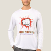 Smash Punch Fist – Bold Strength Motivation Art Tri-Blend Shirt (Voorkant volledig)