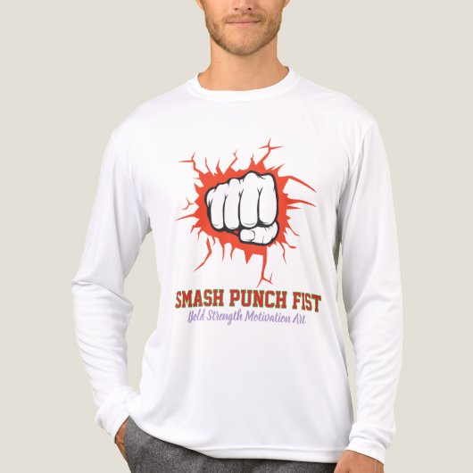 Smash Punch Fist – Bold Strength Motivation Art Tri-Blend Shirt (Voorkant volledig)