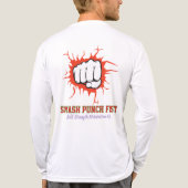 Smash Punch Fist – Bold Strength Motivation Art Tri-Blend Shirt (Achterkant)