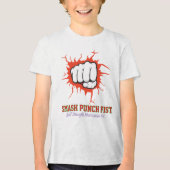 Smash Punch Fist – Bold Strength Motivation Art Tri-Blend Shirt (Voorkant)
