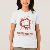 Smash Punch Fist – Bold Strength Motivation Art Tri-Blend Shirt (Voorkant)