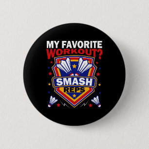 Smash Reps Badminton Game Day Racquets Shuttles Qu Ronde Button 5,7 Cm