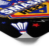 Smash Reps Badminton Speldag Rackets Shuttles Qu Poster (Hoek)