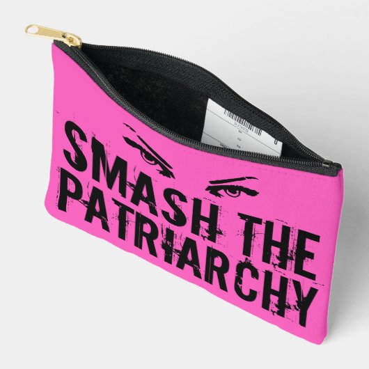 Smash the Patriarchaat Cool Pink Feminist Etui (Open)