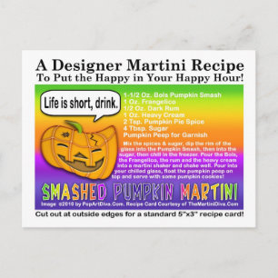 Smashed Pumpkin Halloween Martini Recept Briefkaar Briefkaart