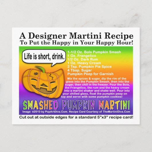 Smashed Pumpkin Halloween Martini Recept Briefkaar Briefkaart (Voorkant)