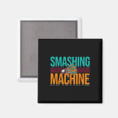 Smashing Machine Shuttle Retro Birdie Badminton Magneet (Voorkant / Achterkant)