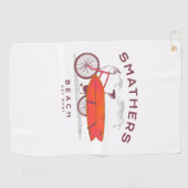 Smathers Beach Key West  Beach Surfing Golfhanddoek (Horizontaal)