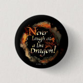 SMAUG™ - Nooit Logo grafisch lachen Ronde Button 3,2 Cm (Voorkant)