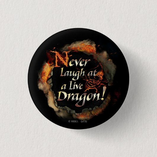 SMAUG™ - Nooit Logo grafisch lachen Ronde Button 3,2 Cm (Voorkant)
