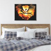 SMAUG™ over Laketown Canvas Afdruk (Insitu (Slaapkamer))