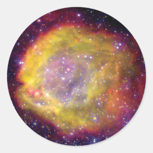 SMC WR7 Binaire Sterne Nevel - Hubble Ruimtefoto Ronde Sticker