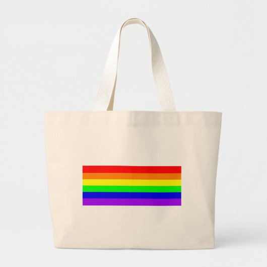 smcroppedPureGayPrideRainbow Grote Tote Bag (Voorkant)