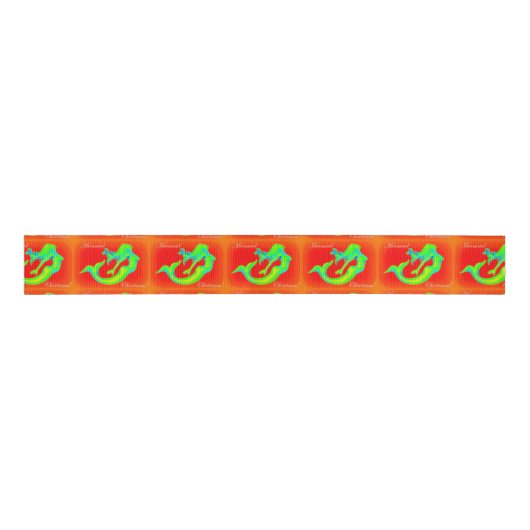 sme mermaid kerst rood grosgrain lint (Voorkant)