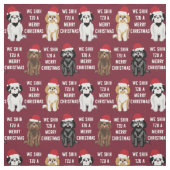 sme tzu grappige kerst stof (Swatch)