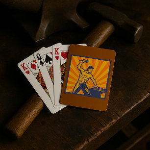 Smed hamert Retro krachtman Arbeid Pokerkaarten