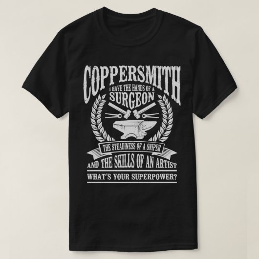 Smeden van Metalworking Blacksmith Coppersmith T-shirt (Design voorkant)