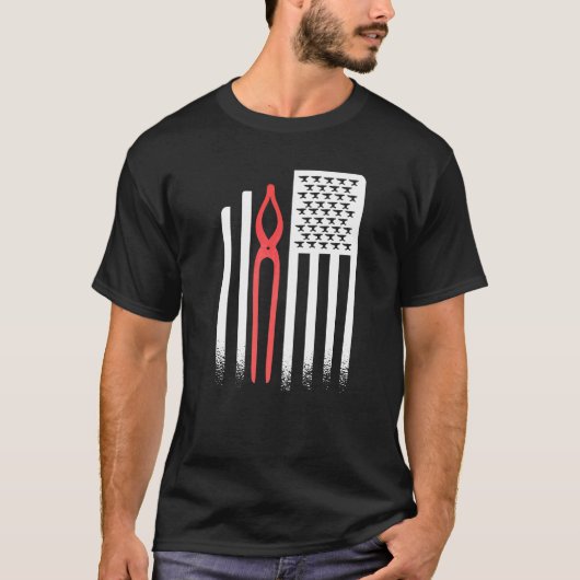 Smederij Vlag Forge Smeden T-shirt (Voorkant)