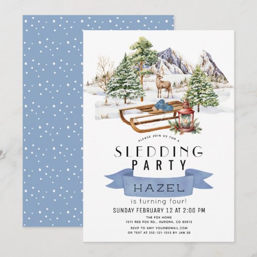 Smeedfeest Winter Sneeuwbergen Verjaardag Kaart (Voorkant / Achterkant)