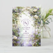  smeedijzeren poort tuin bruiloft kaart (Staand voorkant)