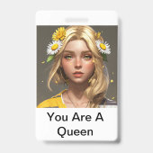 Smeek om koningin badge (Achterkant)