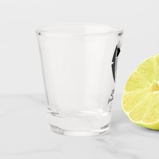 Smeer de beste man uit de wereld shot glas (Links)