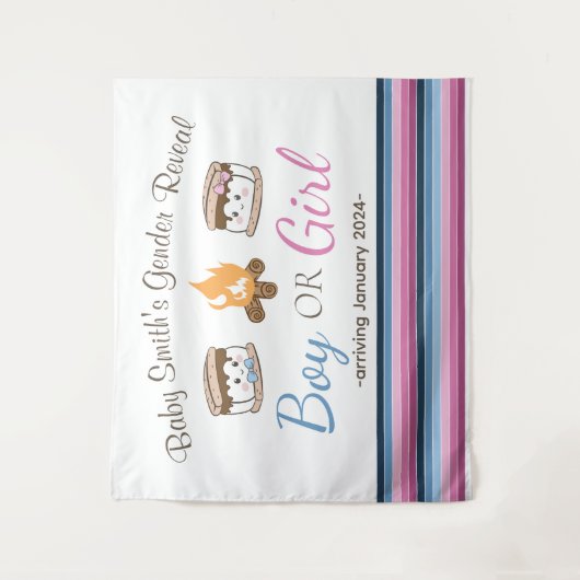 S'meer Geslacht onthullen achtergrond Wandkleed (Voorkant)