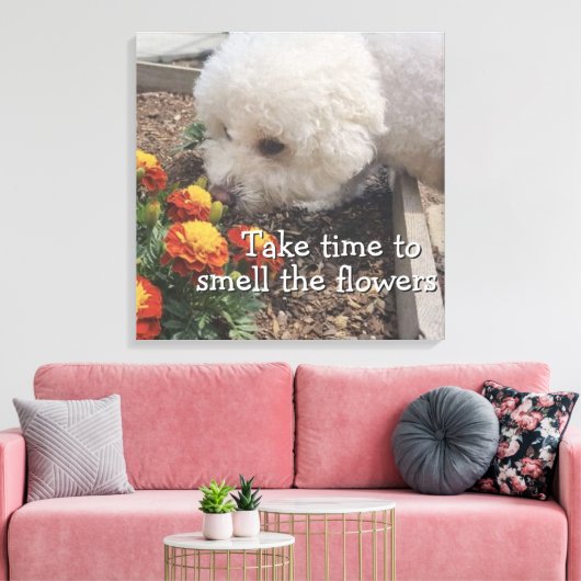 Smell the Flowers  Canvas Afdruk (Insitu (Woonkamer))