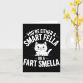 Smella Cat Smart Fart Humor Spoonerism Fella Fun Kaart (Gele Bloem)