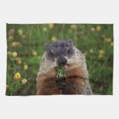 Smelling Spring Groundhog Theedoek (Horizontaal)