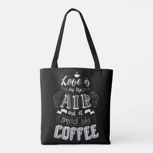 Smells als koffie tote bag (Achterkant)