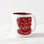 Smells als koffie tweekleurige koffiemok (Voorkant rechts)