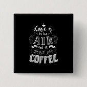 Smells als koffie vierkante button 5,1 cm (Voorkant)