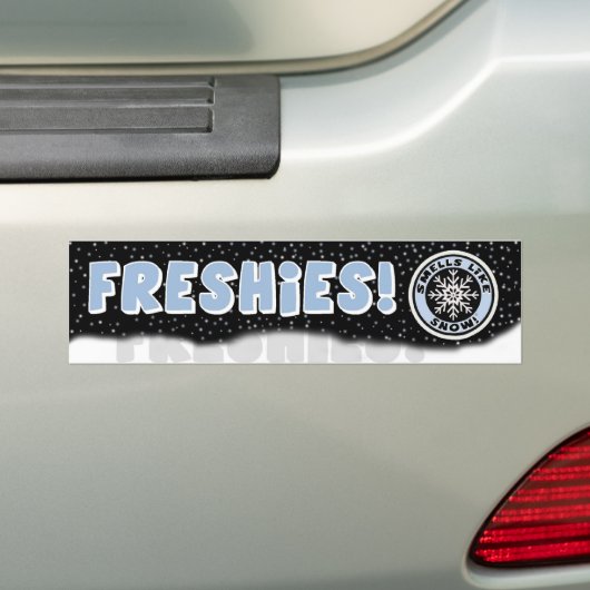 Smells als sneeuw! Freshies Bumpersticker (Op auto)