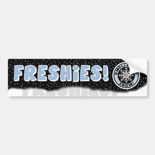 Smells als sneeuw! Freshies Bumpersticker (Voorkant)