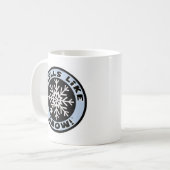 Smells als sneeuw! koffiemok (Voorkant links)