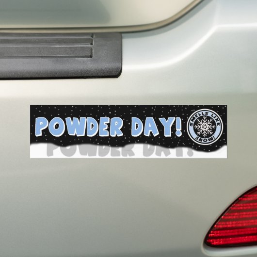 Smells als sneeuw! Powder Day Bumpersticker (Op auto)