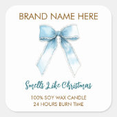 Smells Like Christmas | Blue Bow Candle Labels (Voorkant)