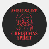 Smells Like Christmas Srit Santa Claus Xmas  Ronde Sticker (Voorkant)