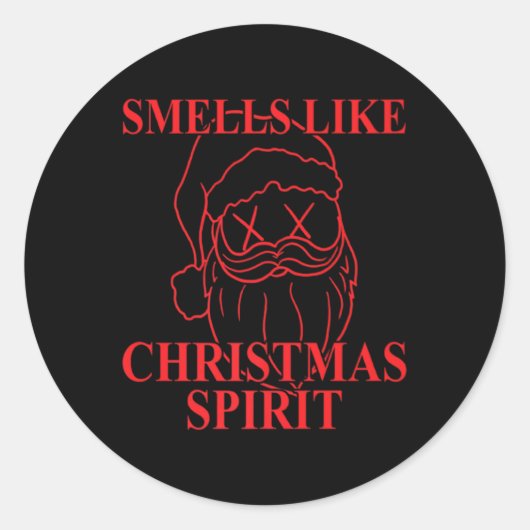 Smells Like Christmas Srit Santa Claus Xmas  Ronde Sticker (Voorkant)