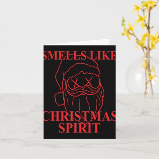 Smells Like Christmas Srit Santa Claus Xmas T Shir Kaart (Gele Bloem)