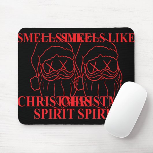 Smells Like Christmas Srit Santa Claus Xmas T Shir Muismat (Met muis)
