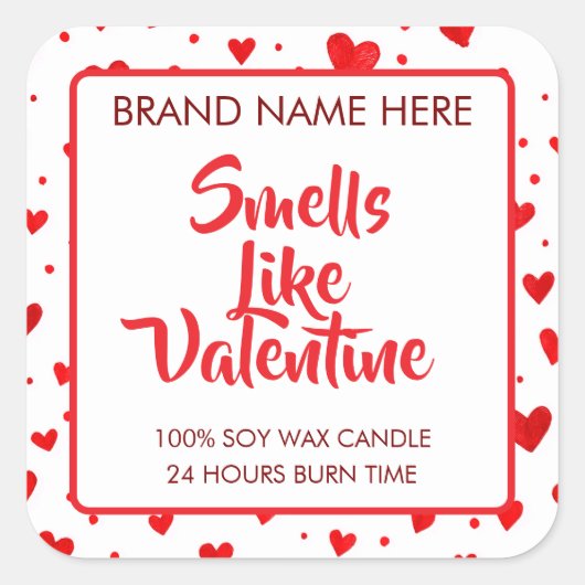 Smells Like Valentine Custom Candle Labels  (Voorkant)