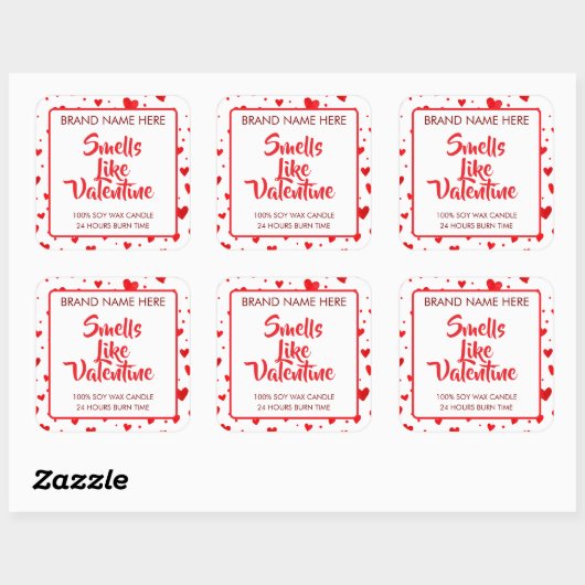 Smells Like Valentine Custom Candle Labels  (Vel)