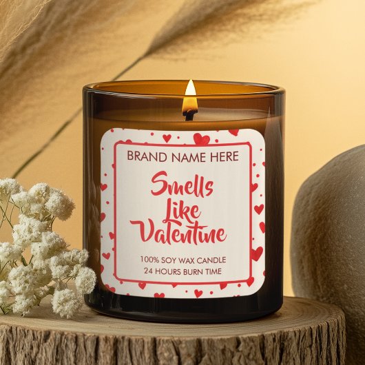 Smells Like Valentine Custom Candle Labels