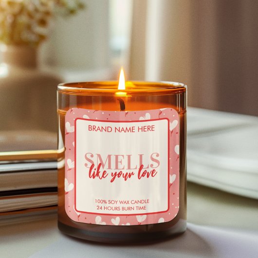 Smells Like Your Kisses Valentine Candle Label 