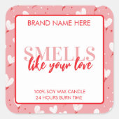 Smells Like Your Kisses Valentine Candle Label  (Voorkant)