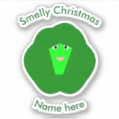 Smelly Kerstmis Brussel Sprout Aangepast Sticker (Voorkant)