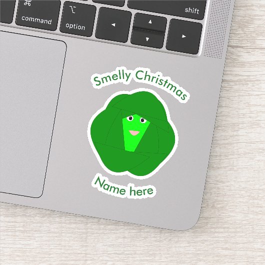 Smelly Kerstmis Brussel Sprout Aangepast Sticker (Detail)