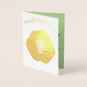 Smelly Kerstmis Brussel Sprout Folie Kaart (Voorkant)